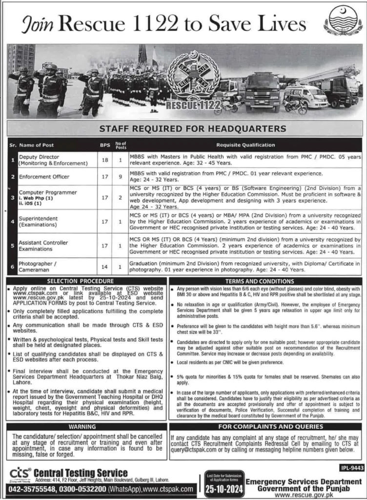 Emergency Service Rescue 1122 Jobs 2024 2 Emergency Service Rescue 1122 Jobs 2024