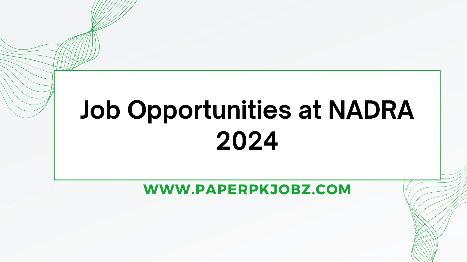 Job Opportunities at NADRA 2024