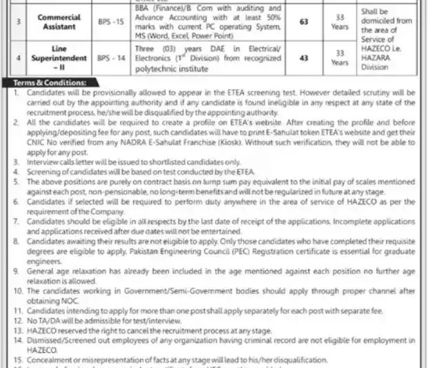 Hazara Electric Supply Company Jobs 2025