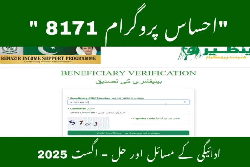 8171 Ehsaas Payment Issues August 2025 Explained